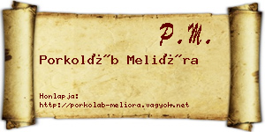 Porkoláb Melióra névjegykártya